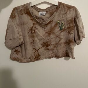 Empyre Brown Tie-Dye Crop Top
